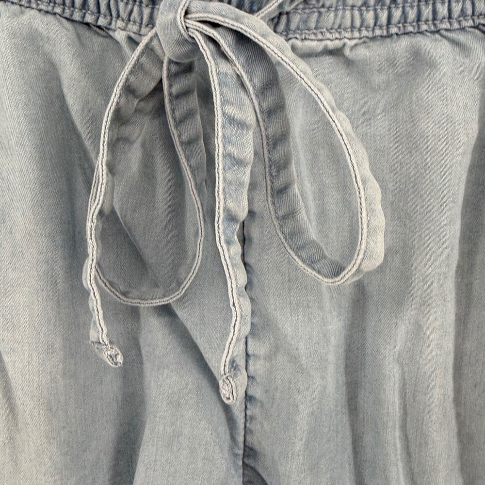 Nicole‎ Miller New York Chambray Drawstring Waist Ruffle Shorts Medium - Picture 2 of 7